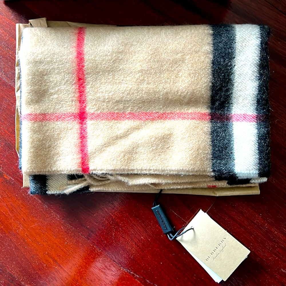 Burberry cashmere scarf. Received as a gift.